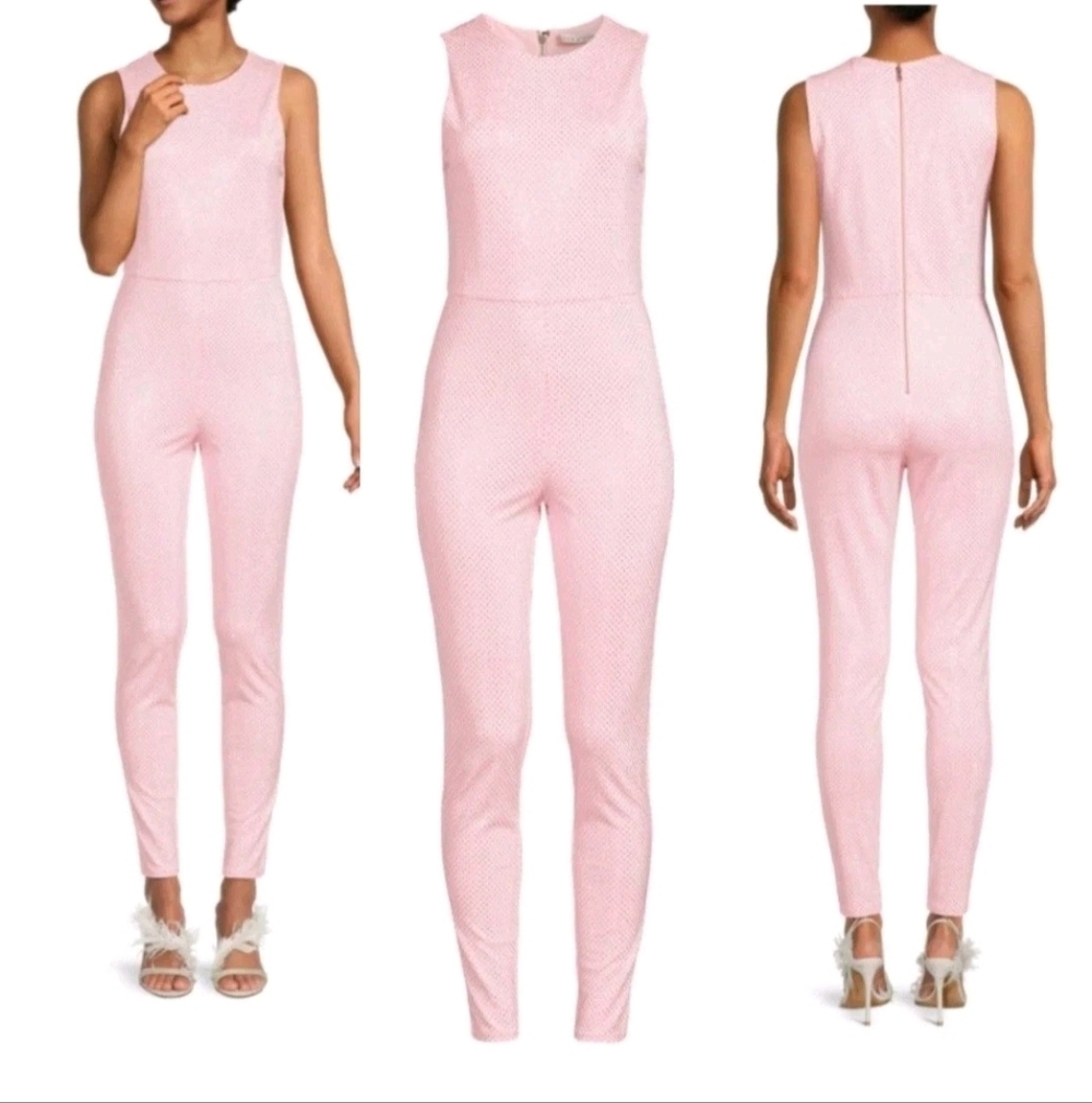 ALICE + OLIVIA FREDDIE CREWNECK EMBELLISHED CATSUIT $595 - Picture 4 of 15